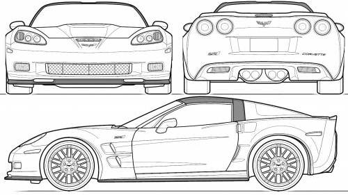 Szkic techniczny Chevrolet Corvette C6 Coupe