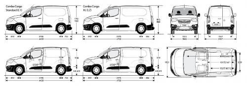 Szkic techniczny Opel Combo E Cargo