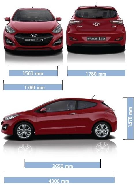 Szkic techniczny Hyundai i30 II Hatchback 3d