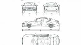 Audi A7 Sportback - szkic auta - wymiary