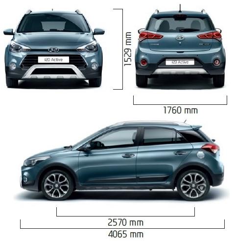 Szkic techniczny Hyundai i20 II Active