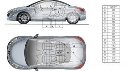 Peugeot RCZ - szkic auta - wymiary