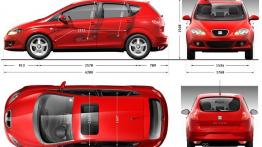 Seat Altea - szkic auta - wymiary