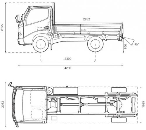 Szkic techniczny Toyota Dyna I