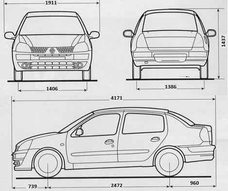 Szkic techniczny Renault Thalia I
