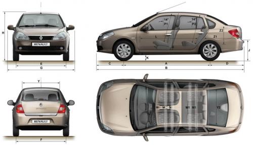Szkic techniczny Renault Thalia II