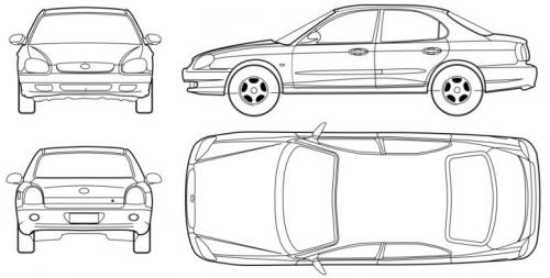 Szkic techniczny Hyundai Sonata III
