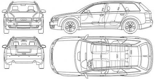 Szkic techniczny Audi A4 B6 Avant