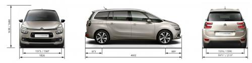 Szkic techniczny Citroen C4 Spacetourer Grand