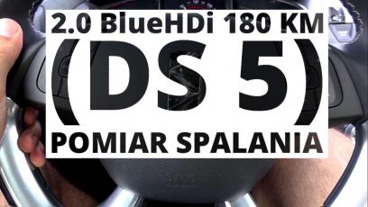 DS 5 2.0 BlueHDi 180 KM (AT) - pomiar spalania