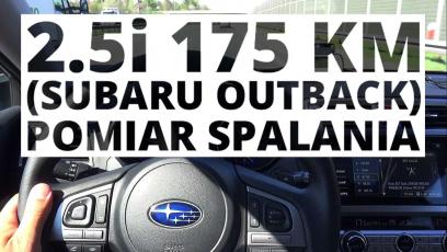 Subaru Outback 2.5i 175 KM (AT) - pomiar spalania 