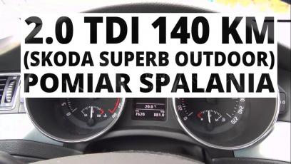 Skoda Superb Outdoor 2.0 TDI 140 KM - pomiar spalania 