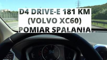 Volvo XC60 2.0 D4 Drive-E 181 KM - pomiar spalania