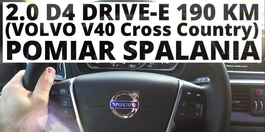 Volvo V40 Cros Country 2.0 D4 Drive-E 190 KM (AT) - pomiar spalania 