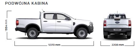 Szkic techniczny Ford Ranger VI Podwójna kabina