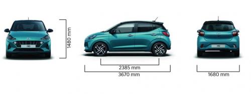Szkic techniczny Hyundai i10 III Hatchback