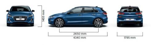 Szkic techniczny Hyundai i30 III Hatchback