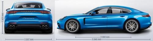 Szkic techniczny Porsche Panamera II Liftback