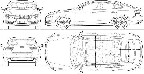 Szkic techniczny Audi A5 I Sportback