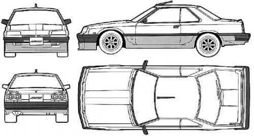 Szkic techniczny Nissan Skyline R30 Hatchback