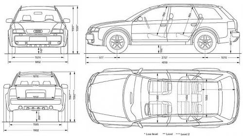 Szkic techniczny Audi Allroad C5