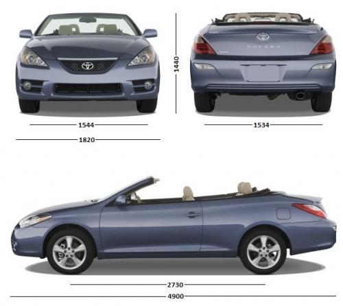 Szkic techniczny Toyota Camry V Cabrio Solara