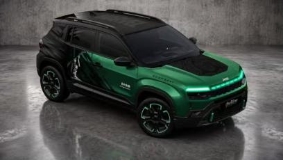 Jeep Avenger Doctor Doom. Zielony SUV wygląda jak samochód superbohatera