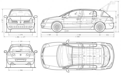 Szkic techniczny Renault Vel Satis