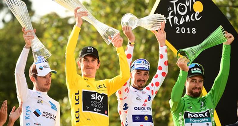 Geraint Thomas, zwycięzca tegorocznego Tour de France, odebrał kryształowe trofeum ŠKODA AUTO