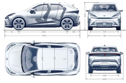 Szkic techniczny Cupra Raval