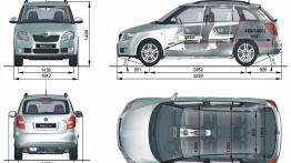 Skoda Fabia II Kombi - szkic auta - wymiary