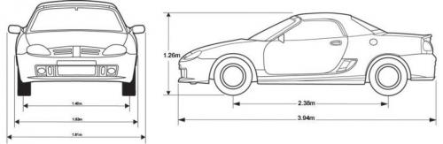 Szkic techniczny MG TF I Cabrio