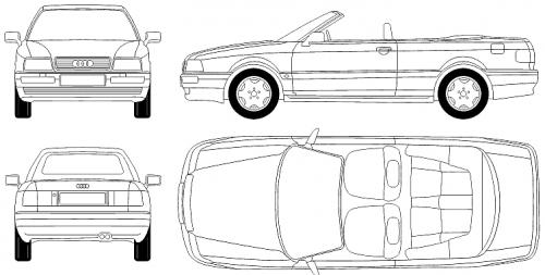 Szkic techniczny Audi 80 B4 Cabrio