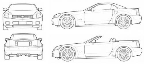 Szkic techniczny Cadillac XLR