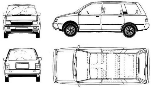 Szkic techniczny Mitsubishi Space Wagon I