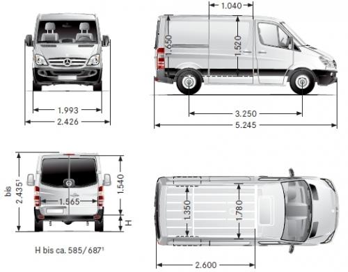 Szkic techniczny Mercedes Sprinter III Furgon