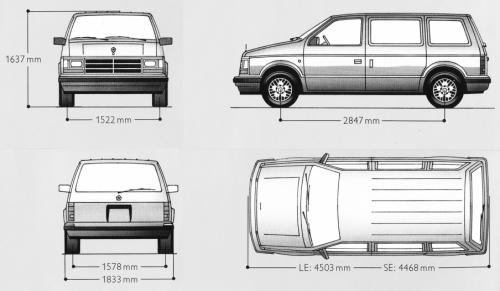 Szkic techniczny Chrysler Voyager I