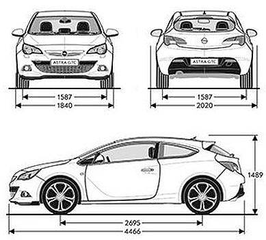 Szkic techniczny Opel Astra K GTC