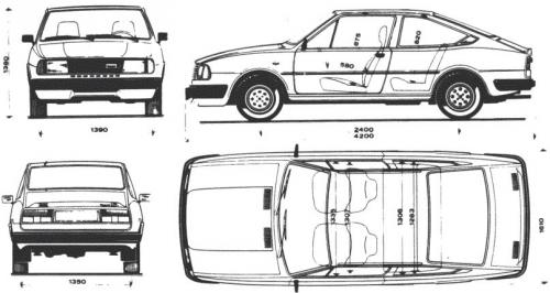 Szkic techniczny Skoda Rapid I