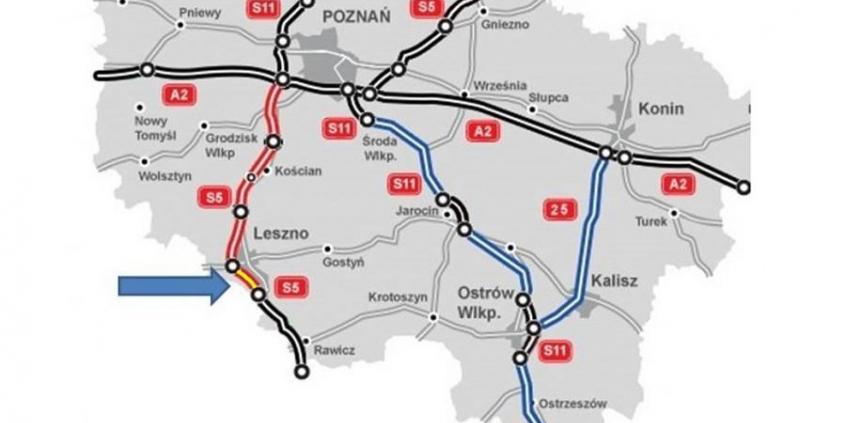 Droga ekspresowa S5 w Wielkopolsce dłuższa o 9,5 km