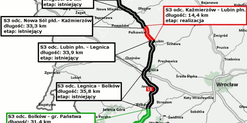 Kolejne kilometry S3 w kierunku Czech przejezdne. Kiedy dojedziemy do granicy ekspresową drogą?