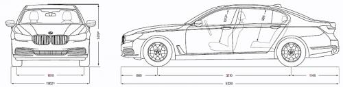Szkic techniczny BMW Seria 7 G11-G12 Sedan L