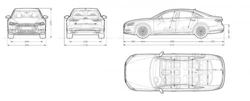 Szkic techniczny Audi A8 D5 Sedan
