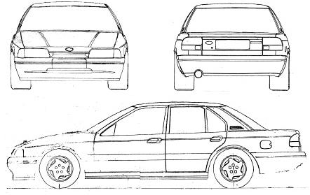 Szkic techniczny Ford Falcon V Sedan