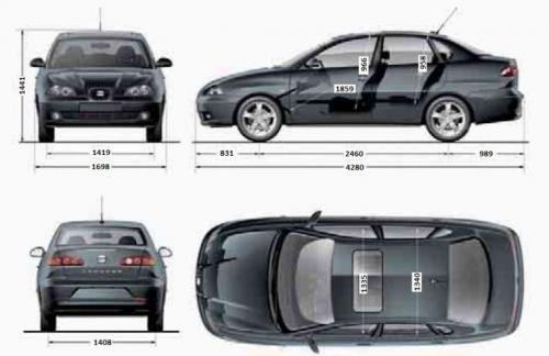 Szkic techniczny Seat Cordoba III Sedan