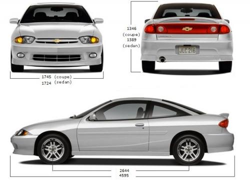 Szkic techniczny Chevrolet Cavalier III Sedan