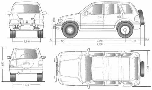Szkic techniczny Kia Sportage I Standard
