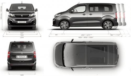 Szkic techniczny Peugeot Traveller Standard