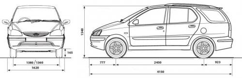 Szkic techniczny TATA Indigo