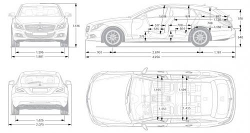 Szkic techniczny Mercedes CLS W218 Shooting Brake AMG